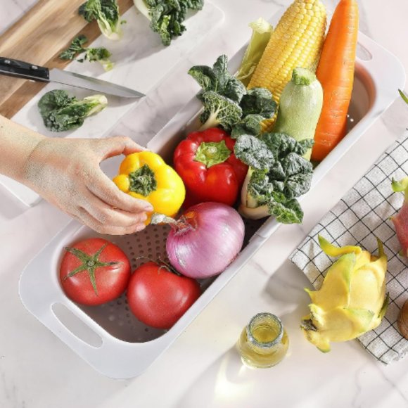 Extendable / Collapsible Colander - Strainer Over the Sink  (Lt. Grey) - Picture 6 of 12